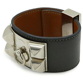 Hermès HERMES Collier de Chien Medor Bracelet Dark grey