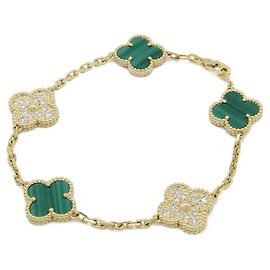 Pulsera Charm Alhambra Van Cleef & Arpels Verde Amarillo