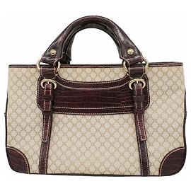 Céline Bolsa de mão Celine Macadam Boogie Marrom Bege