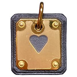 Hermès HERMES As de Coeur PM Heart Motif Pendant Black Golden