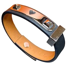 Bracelet charm As de Coeur motif cœur Hermès Bleu Marine