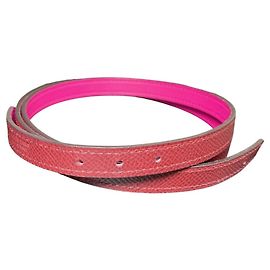 Cinturón estrecho reversible Hermès Rosa Burdeos
