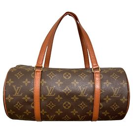Bolso de mano Boston Roll Monogram Papillon 30 GM Louis Vuitton Castaño Monograma
