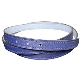 Hermès Cinturón Estrecho Reversible HERMES Blanco Azul marino
