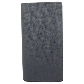 Cartera Larga Brazza en Taiga Louis Vuitton Azul marino