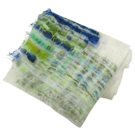 Chanel Sciarpa Grande Coco Mark Bianco Blu Verde