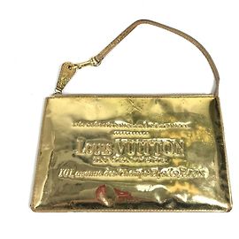 Sac à main Pochette Plat Miroir Monogram Louis Vuitton Doré