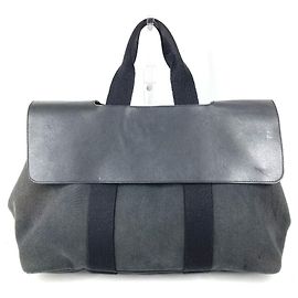 Hermès HERMES Valparaiso MM Bolsa Tote com Aba Preto
