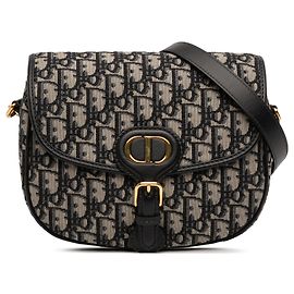 Dior Bleu Moyen Toile Oblique Bobby Sac Croisé Bleu Bleu Marine