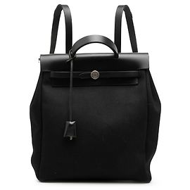 Mochila Herbag GM de lona negra Hermès Negro