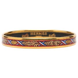 Bracelet en émail Hermès rouge étroit Liberté Égalité Fraternité 65 Rouge