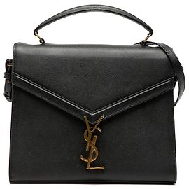 Saint Laurent Schwarze Mittelgrain de Poudre Klassische Monogram Cassandra Handtasche Schwarz