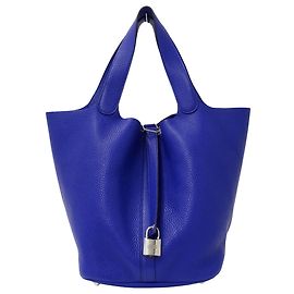 Bolsa Hermès Picotin Lock GM em Azul Elétrico Azul