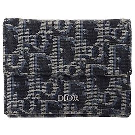 Christian Dior Tri-Fold Wallet Navy blue