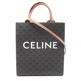 Céline Sac cabas vertical triomphe Celine petit Marron Noir