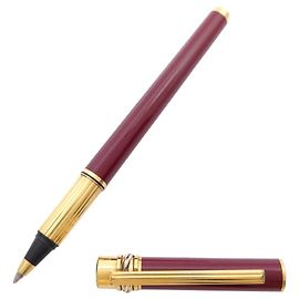 PLUMA ROLLERBALL CARTIER MUST TRINITY 3 OROS LACA BURDEOS VINTAGE Burdeos