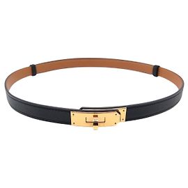 Hermès CINTA HERMES KELLY 18 NOVA H069853CC89 90 EM COURO EPSOM PRETO CAIXA Preto