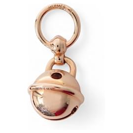 Hermès NEW HERMES PENDANT BELL CHARM ROSE GOLD METAL TWILLY RING CHARMS Golden