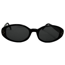 Céline  Celine Mini Triomphe Oval Sunglasses in Black Acetate Black