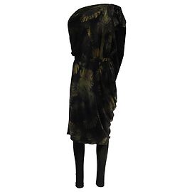Lanvin Palm Leaf-Print Dress and Leggings Set in Olive Polyamide Green Olive green