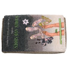 Anya Hindmarch Sequined Book Style Clutch Bag in Multicolor Satin Multiple colors