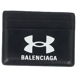 Balenciaga x Under Armour Card Holder in Black Lamb Leather Black