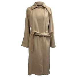 Max Mara Riccio Gürtelmantel aus beigem Kamelhaar Beige