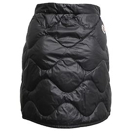 Moncler Quilted Down Mini Skirt in Black Polyamide Black