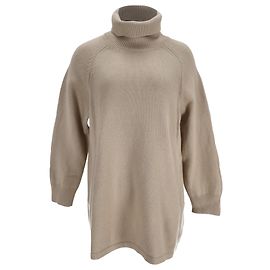 Beige Wollstrick Mini Kleid mit Rollkragen von Ba&sh Beige