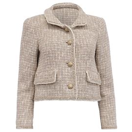 Blazer de tweed beige de algodón de Chanel Beige