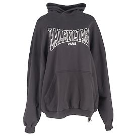 Sudadera de algodón gris con estampado de logo Boxing de Balenciaga Gris