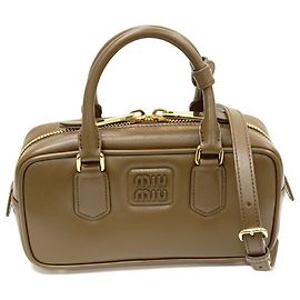 Bolsa de couro Arcadie 2 em 1 Miu Miu Verde Caqui