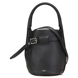 Céline Bolsa bucket nano em couro Big Bag da Celine 2 em 1 Preto