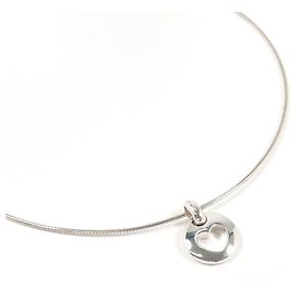 Collar de Corazón Perforado de Plata Esterlina Tiffany & Co. Plata
