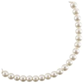 Autre Marque Colar de prata com pérolas Branco