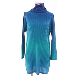 Issey Miyake FALTEN BITTE POLYESTERKLEID Blau