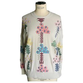 BARRIE Pull écru cachemire TS TBE Blanc cassé