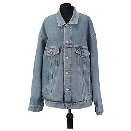 Balenciaga oversized denim trucker jacket blue cotton Blue