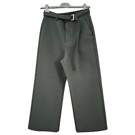 Sacai Black bonded wool poly dressy trousers Black