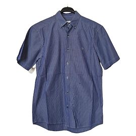 Lacoste Slim Fit Hemd Größe 40 (L) Kurzarm Blau Gestreift Herren Blau