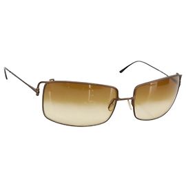PRADA Sunglasses metal Brown Auth BA11431 Brown