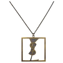 Collier SAINT LAURENT en métal doré Auth bs33955 Autre