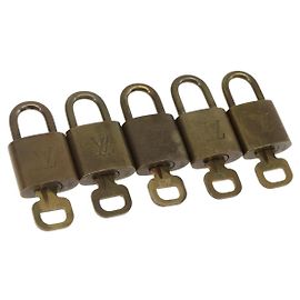 LOUIS VUITTON Set di 5 Lucchetti in metallo Oro LV Auth 167086 D'oro