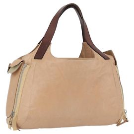 Céline Sac à main CELINE en cuir beige doré Auth 174610 Beige Doré
