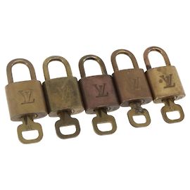 LOUIS VUITTON Set di 5 Lucchetti in metallo Oro LV Auth 167123 D'oro