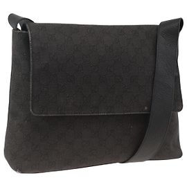 Borsa a Spalla GG Canvas Gucci Nera Argento 272351 Auth mr2167 Nero Argento
