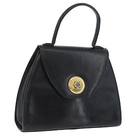 Borsa a mano GIVENCHY in pelle nera e oro Auth BSZ372 Nero D'oro