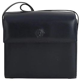 Versace Borsa a spalla in pelle blu navy Blu navy