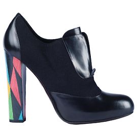 Fendi Black Leather Multicolor Pumps Black Other