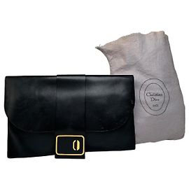 Vintage Dior Leder Clutch Schwarz Schwarz